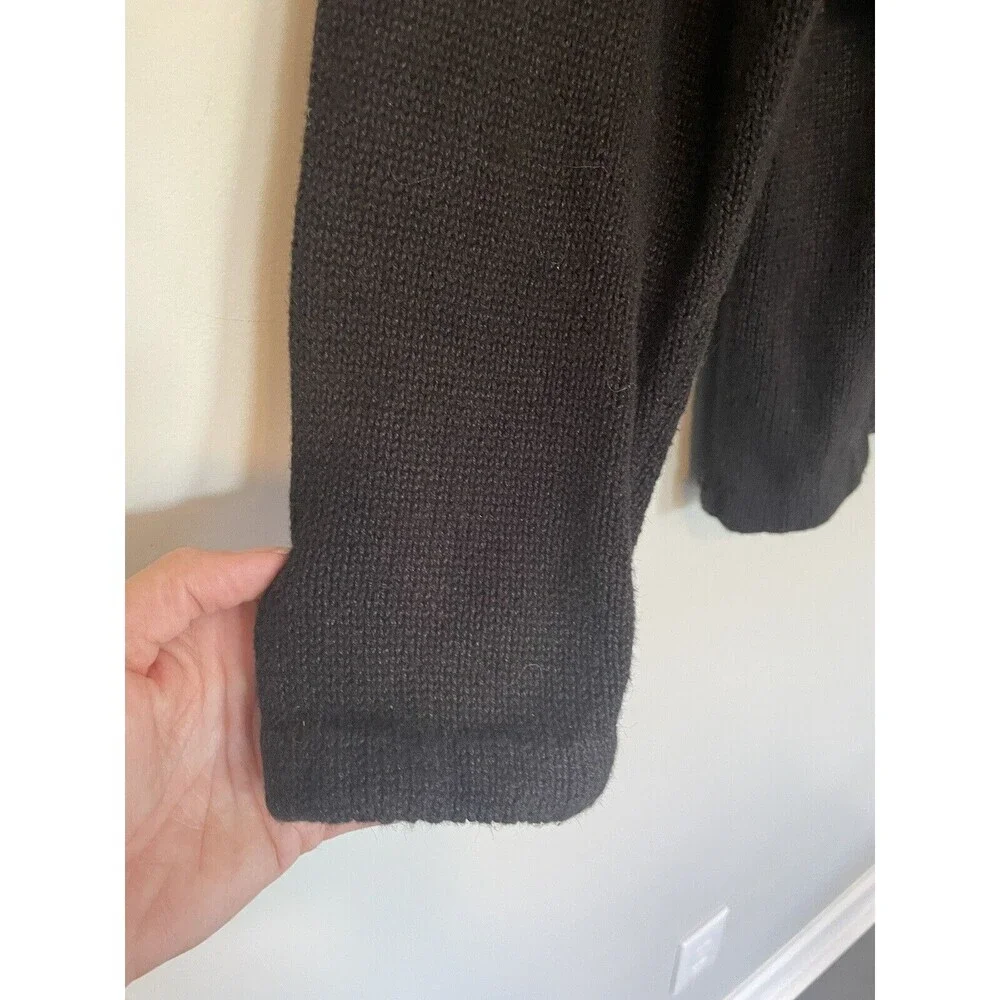 Vintage Victoria Harbour Winter Mittens Cardigan Sweater Black Size M Grannycore